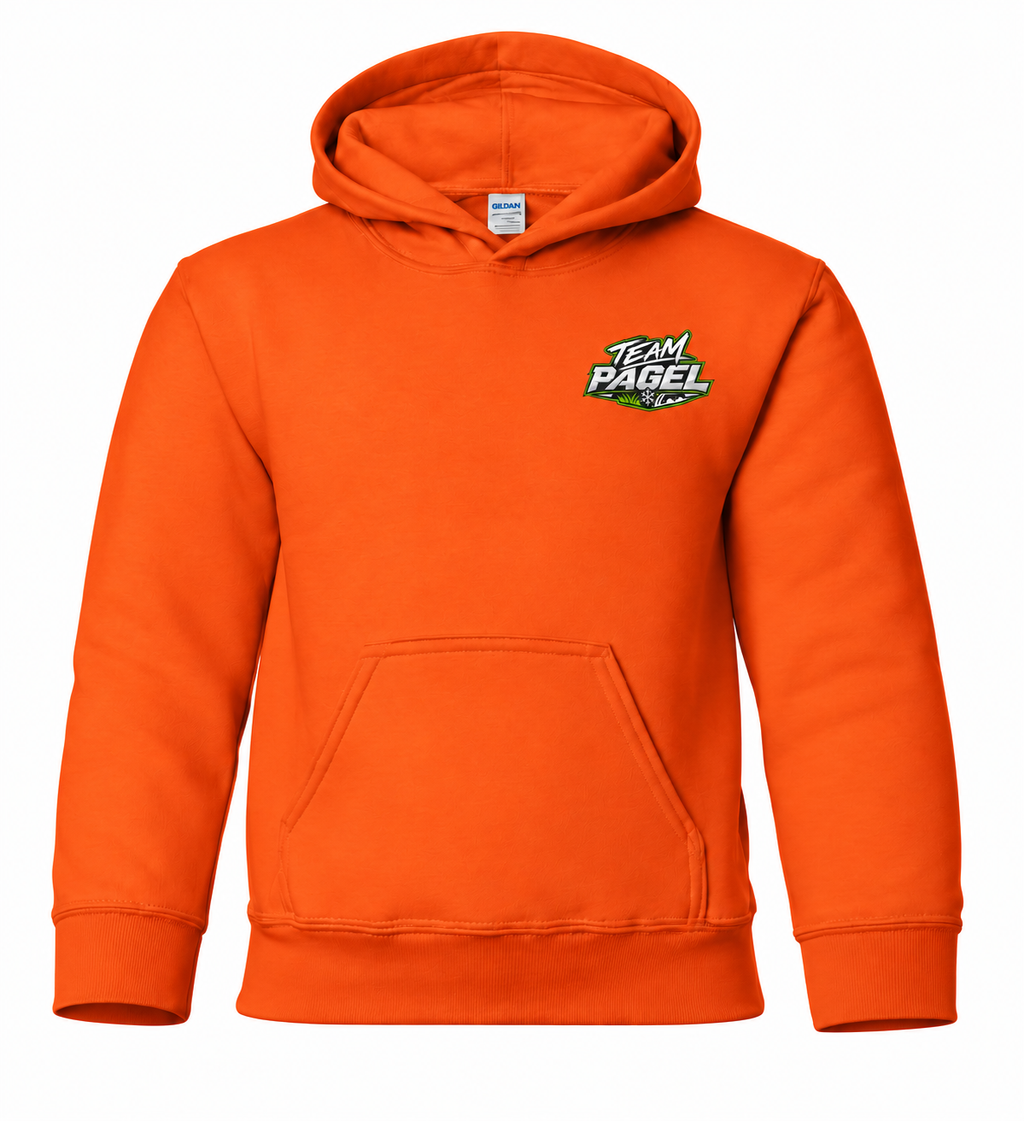 orange youth Team Pagel sweatshirt — front view