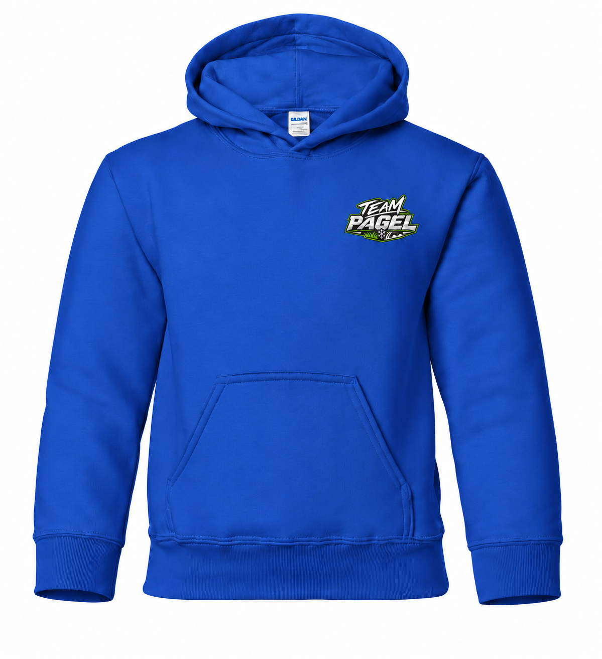 royal-blue youth Team Pagel sweatshirt — front view